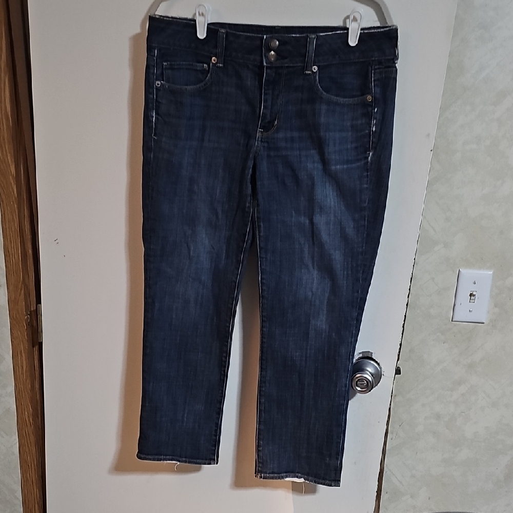American Eagle Outfitters Dark Blue Cropped Jeans